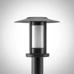 Lindby, bolardo luminoso LED Gregory, 76 cm, sensor, gris oscuro, IP44