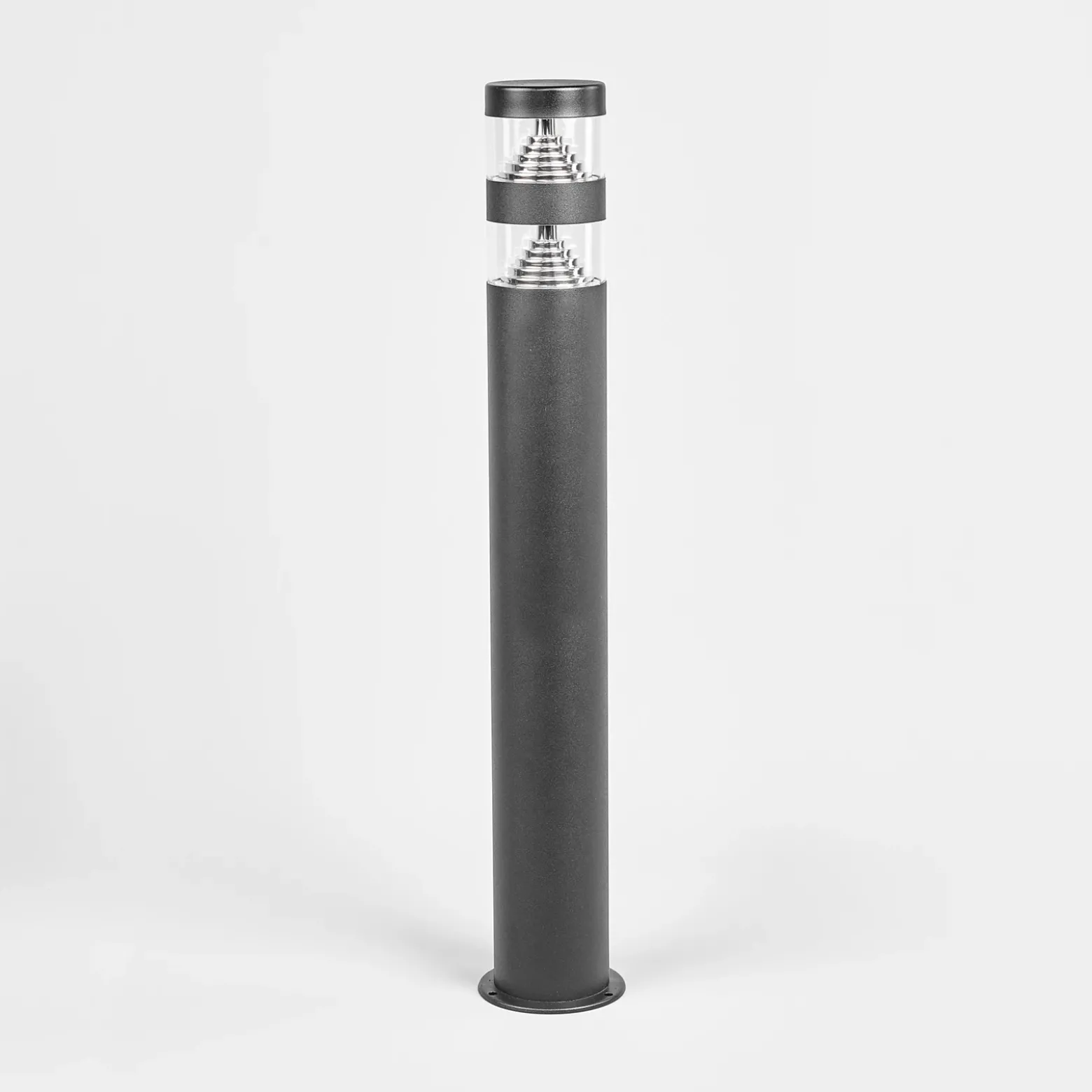 Lindby Bolardo luminoso LED Lanea, 60 cm, negro, acero inoxidable, IP44