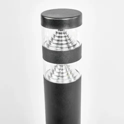 Lindby Bolardo luminoso LED Lanea, 60 cm, negro, acero inoxidable, IP44
