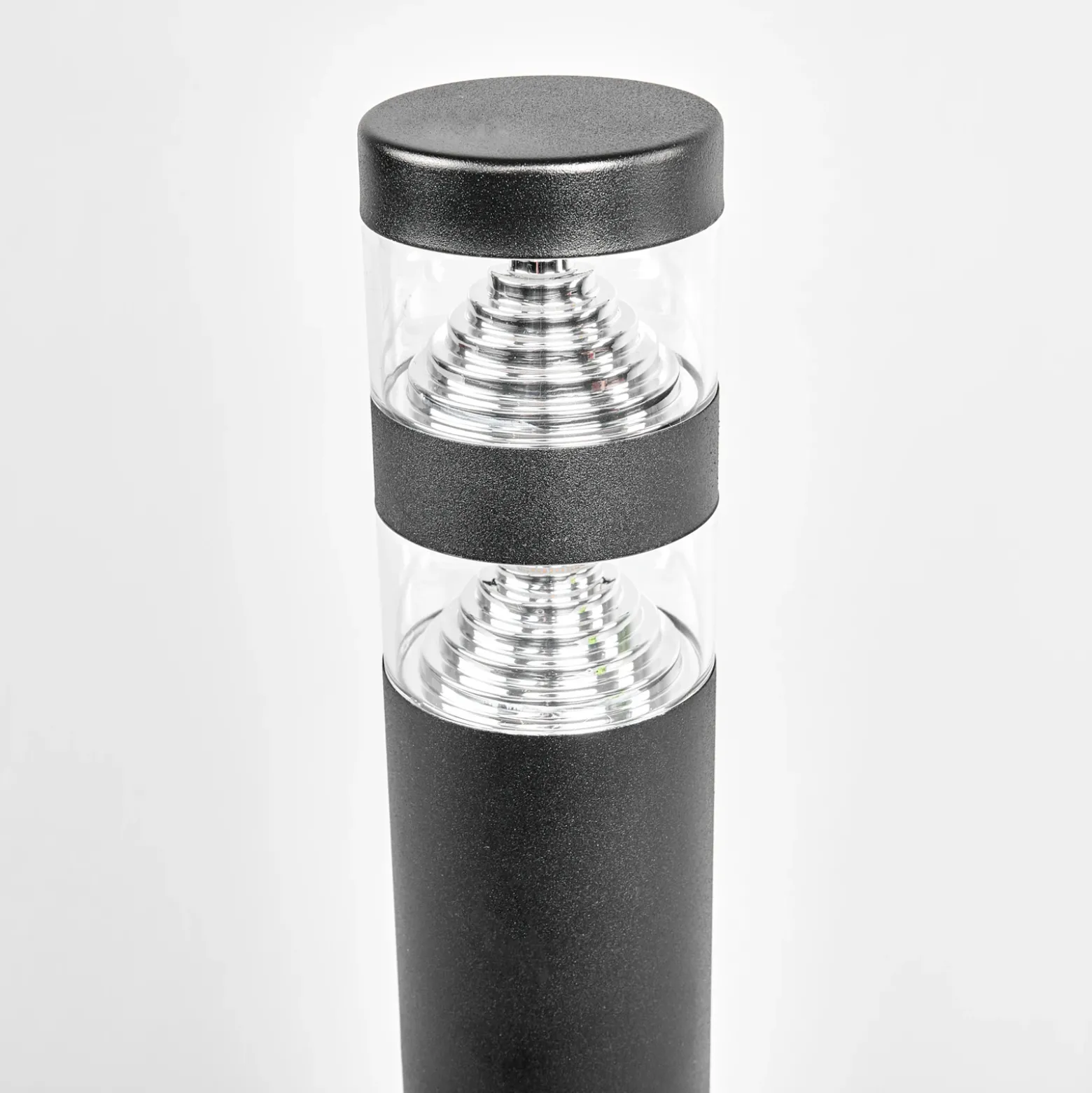 Lindby Bolardo luminoso LED Lanea, 60 cm, negro, acero inoxidable, IP44