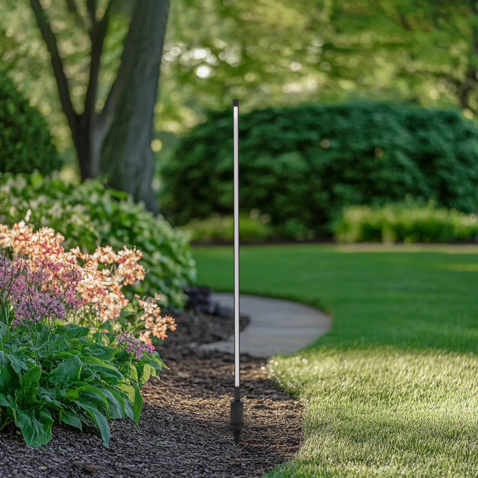 Lindby Bolardo luminoso LED Neano, 120 cm, negro, metal, IP65