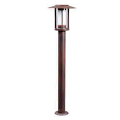 Lindby Bolardo luminoso LED Pavlos, 76 cm, color óxido, acero inoxidable