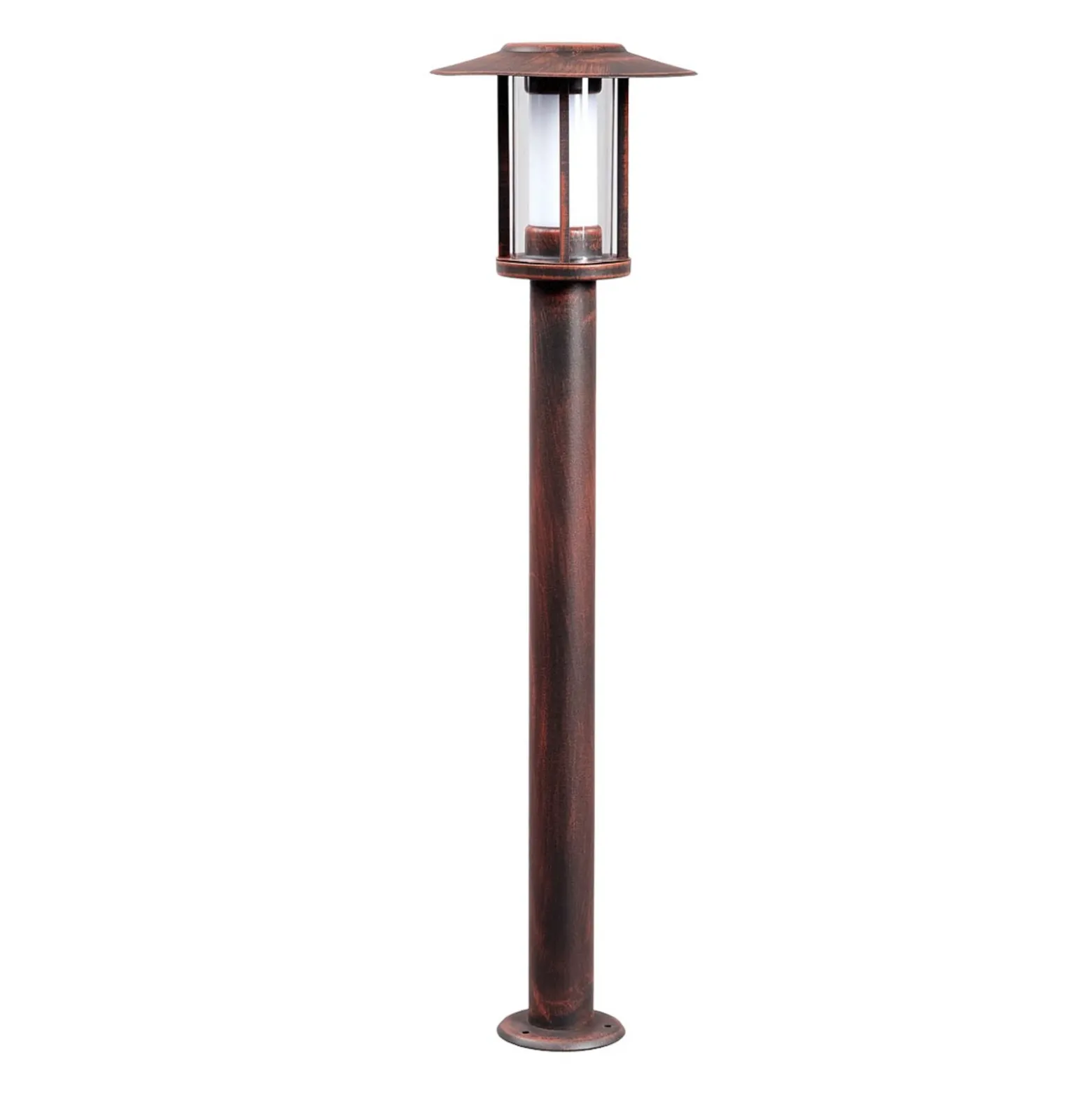 Lindby Bolardo luminoso LED Pavlos, 76 cm, color óxido, acero inoxidable
