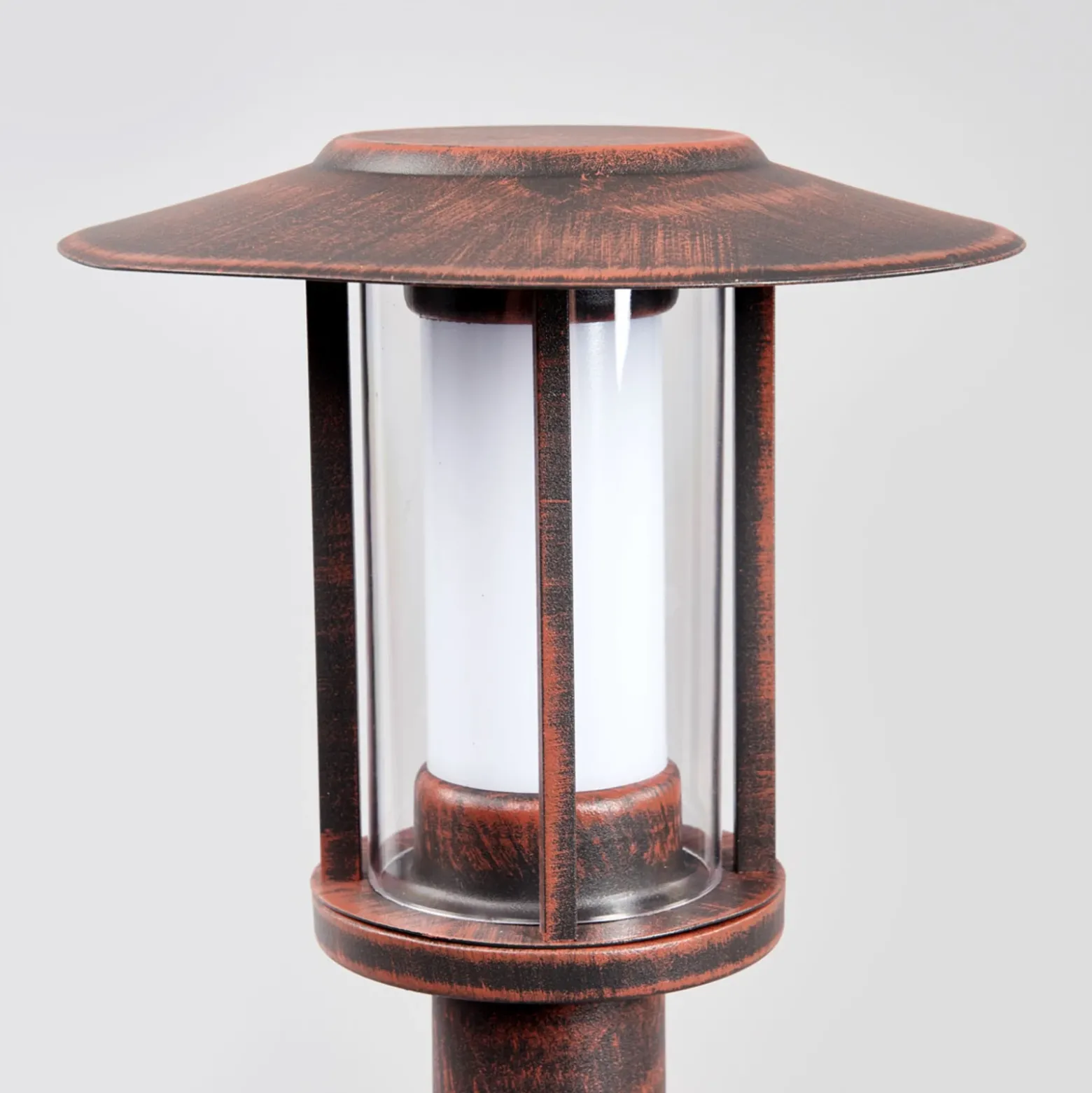 Lindby Bolardo luminoso LED Pavlos, 76 cm, color óxido, acero inoxidable