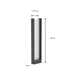 Lindby Bolardo luminoso LED Selqa, número de casa, antracita, IP65