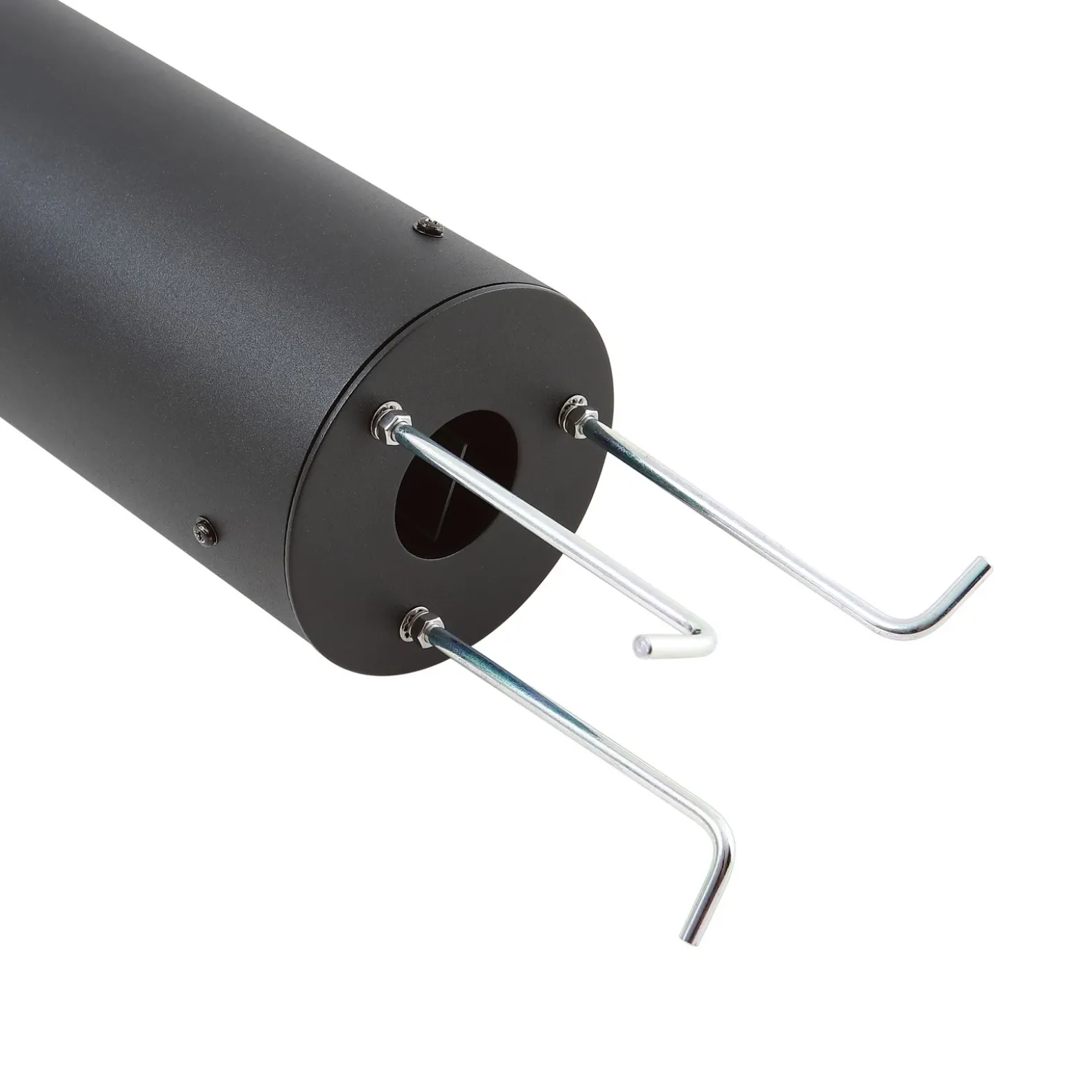 Lindby Bolardo luminoso Lurinda, negro, aluminio, Ø 10,5 cm