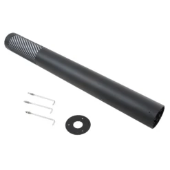 Lindby Bolardo luminoso Lurinda, negro, aluminio, Ø 10,5 cm