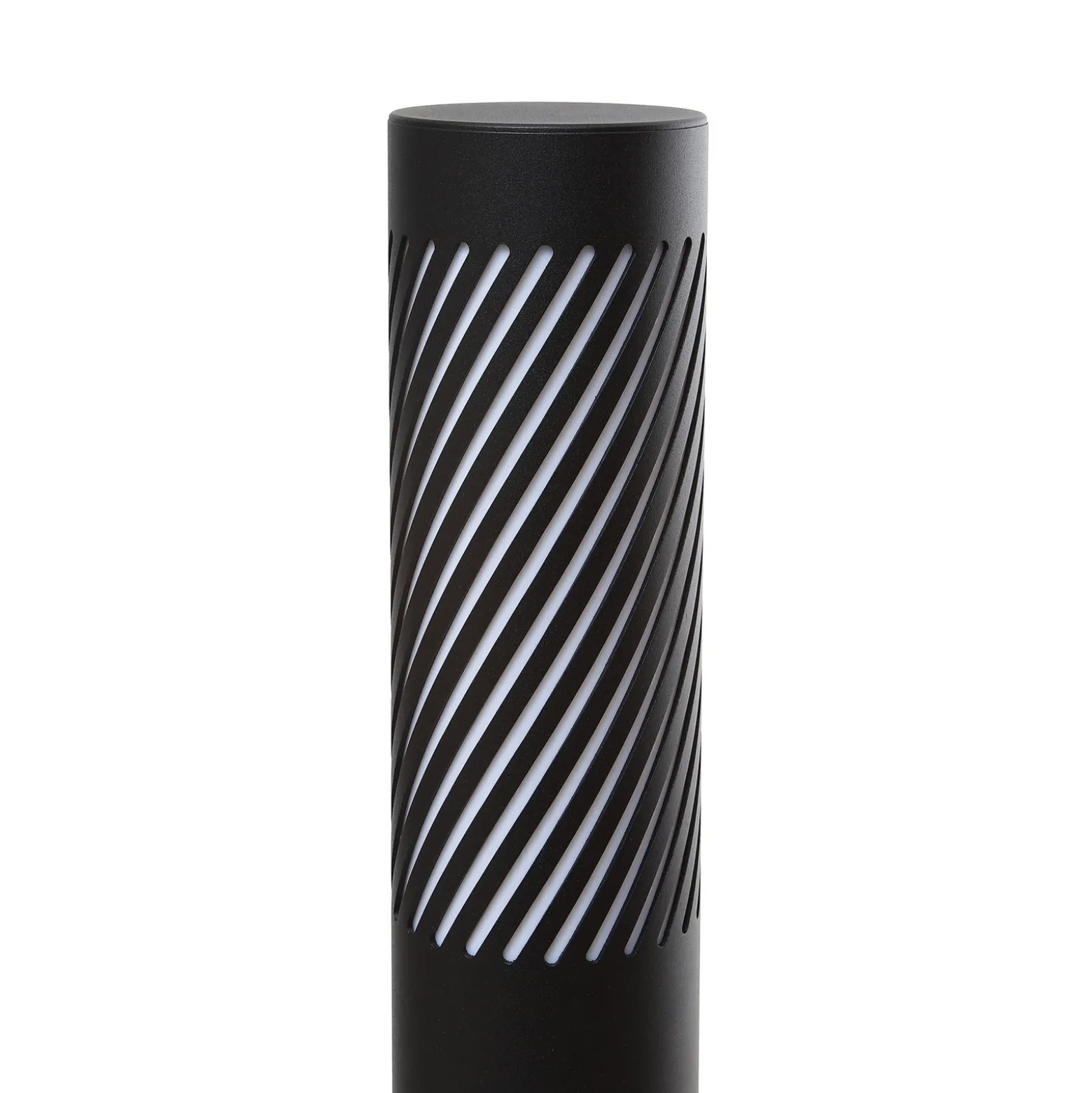Lindby Bolardo luminoso Lurinda, negro, aluminio, Ø 10,5 cm