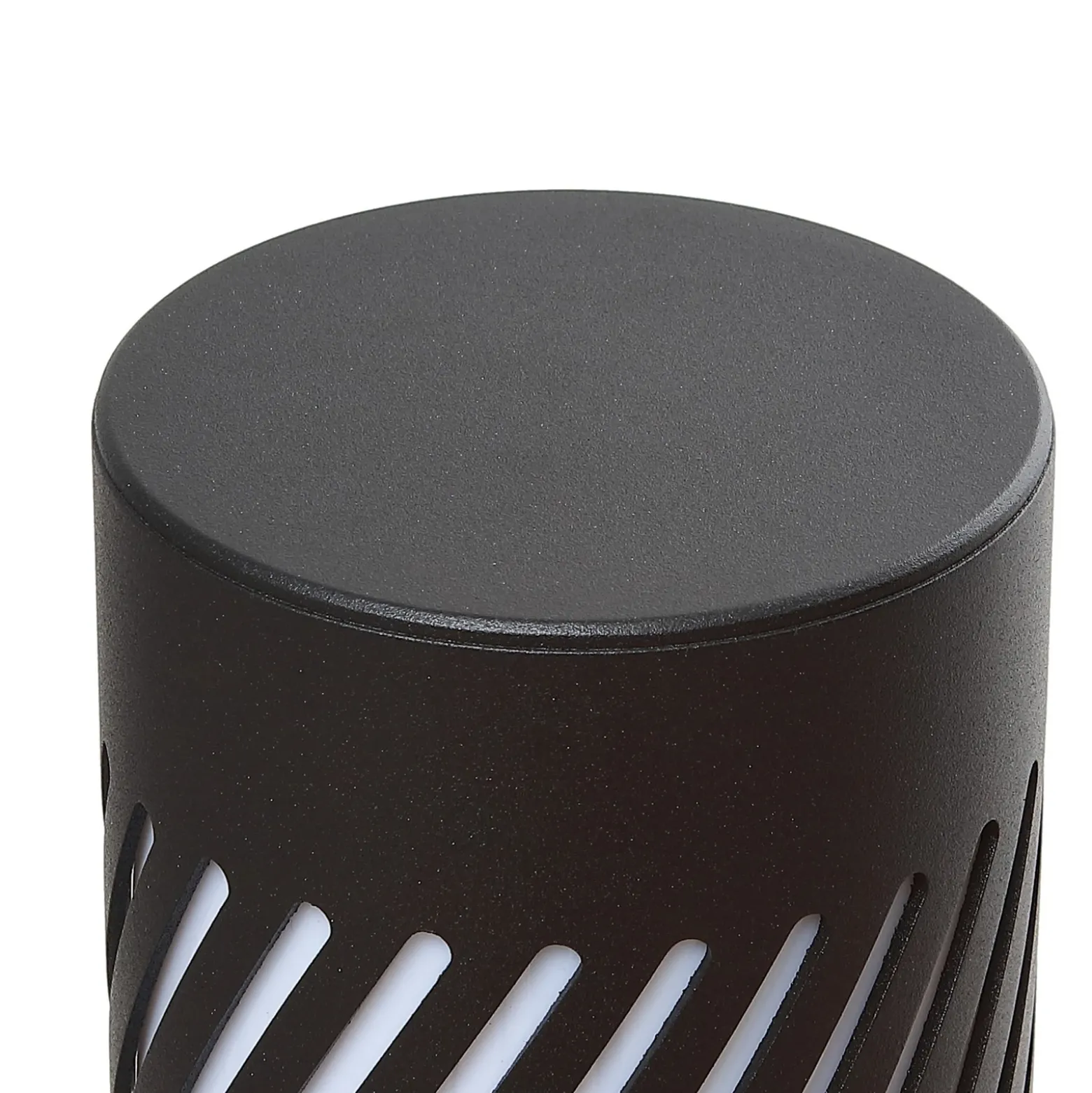 Lindby Bolardo luminoso Lurinda, negro, aluminio, Ø 10,5 cm