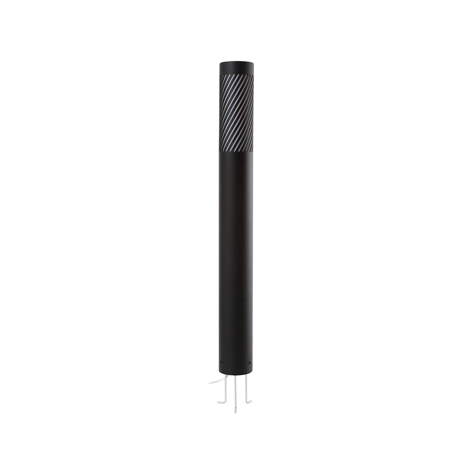 Lindby Bolardo luminoso Lurinda, negro, aluminio, Ø 10,5 cm