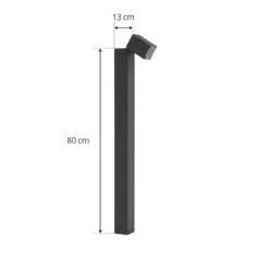 Lindby bolardo luminoso Othil, 80 cm de altura, antracita, metal