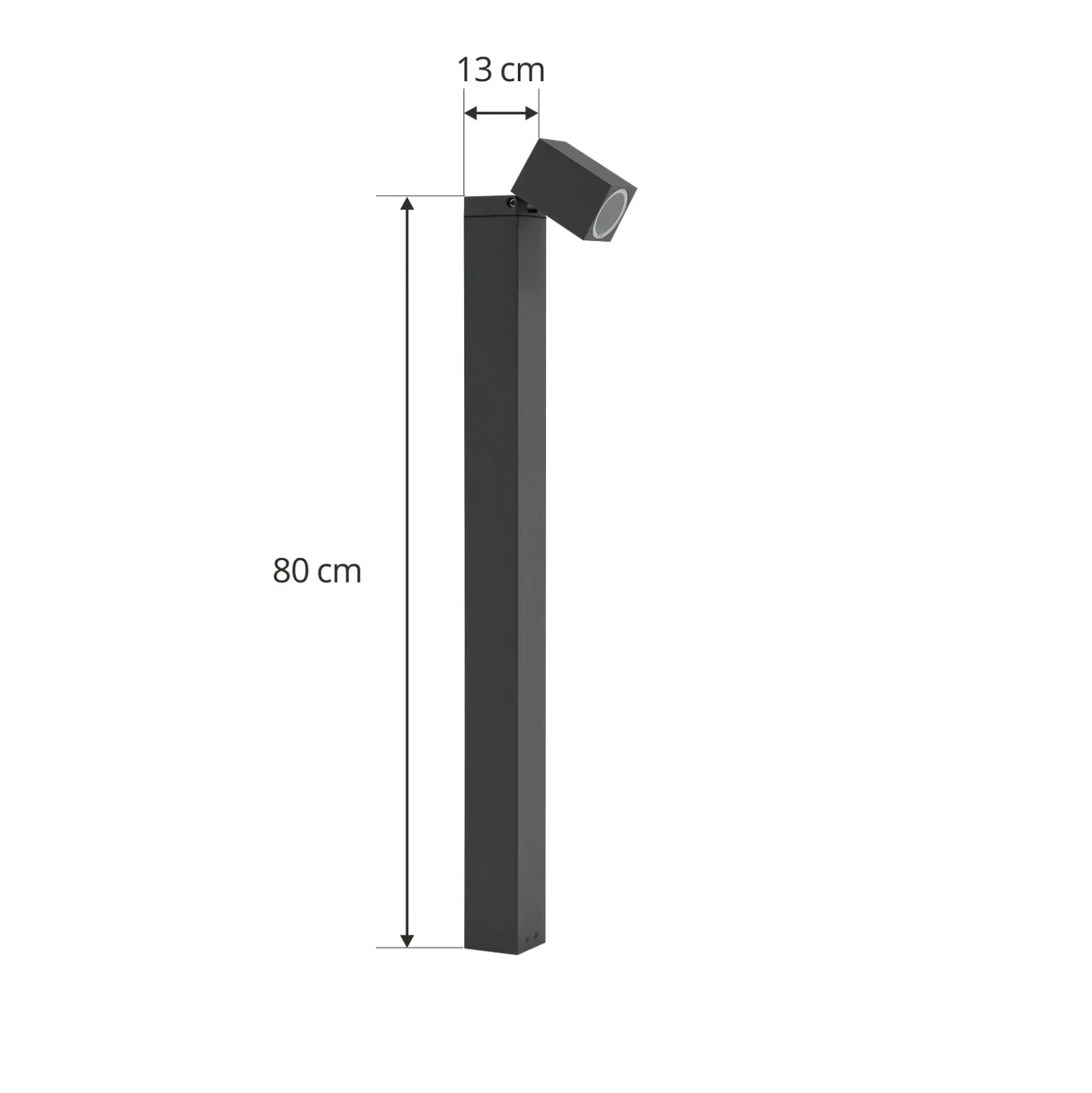 Lindby bolardo luminoso Othil, 80 cm de altura, antracita, metal