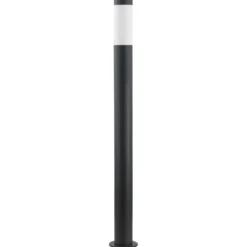 Lindby Bolardo luminoso Statius, antracita/ópera, hierro, 100 cm