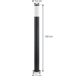 Lindby Bolardo luminoso Statius, antracita/ópera, hierro, 100 cm
