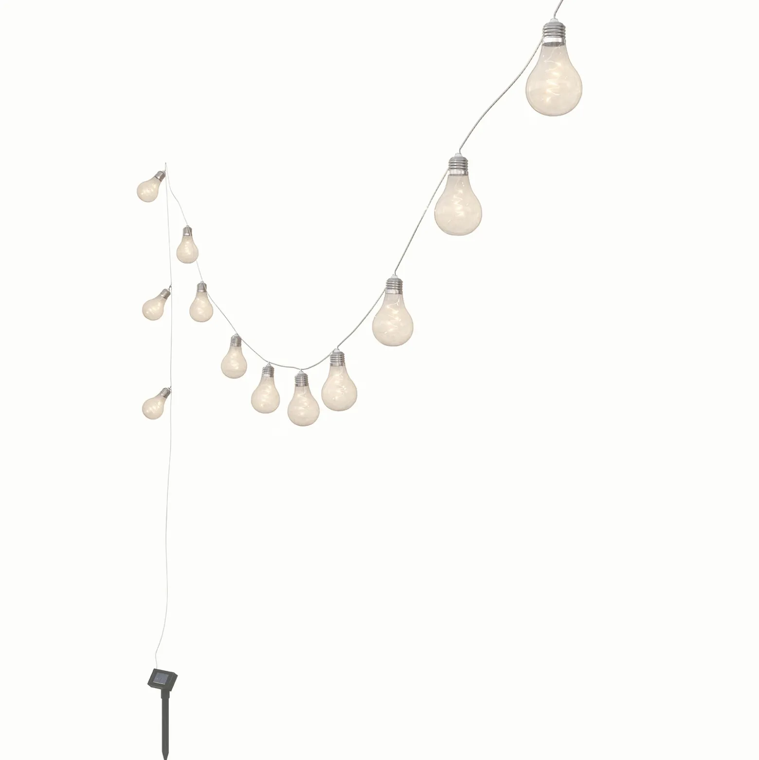 Lindby Cadena de luces LED Lampini, 200 cm, negro, IP44