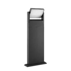 Lindby Cathalena Bolardo luminoso LED en gris oscuro