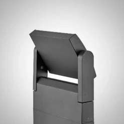 Lindby Cathalena Bolardo luminoso LED en gris oscuro