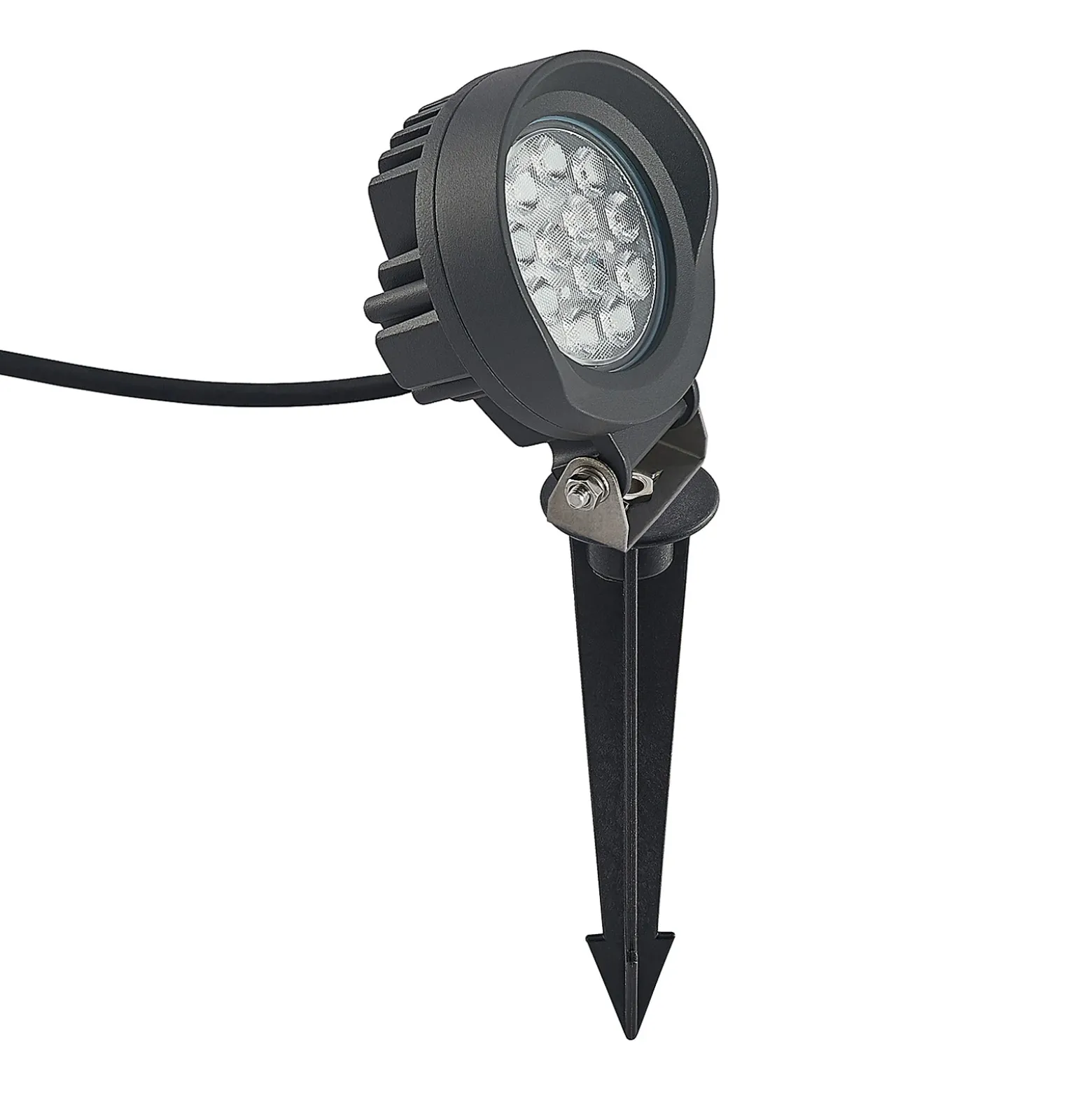 Lindby Emar foco LED con pica en gris oscuro