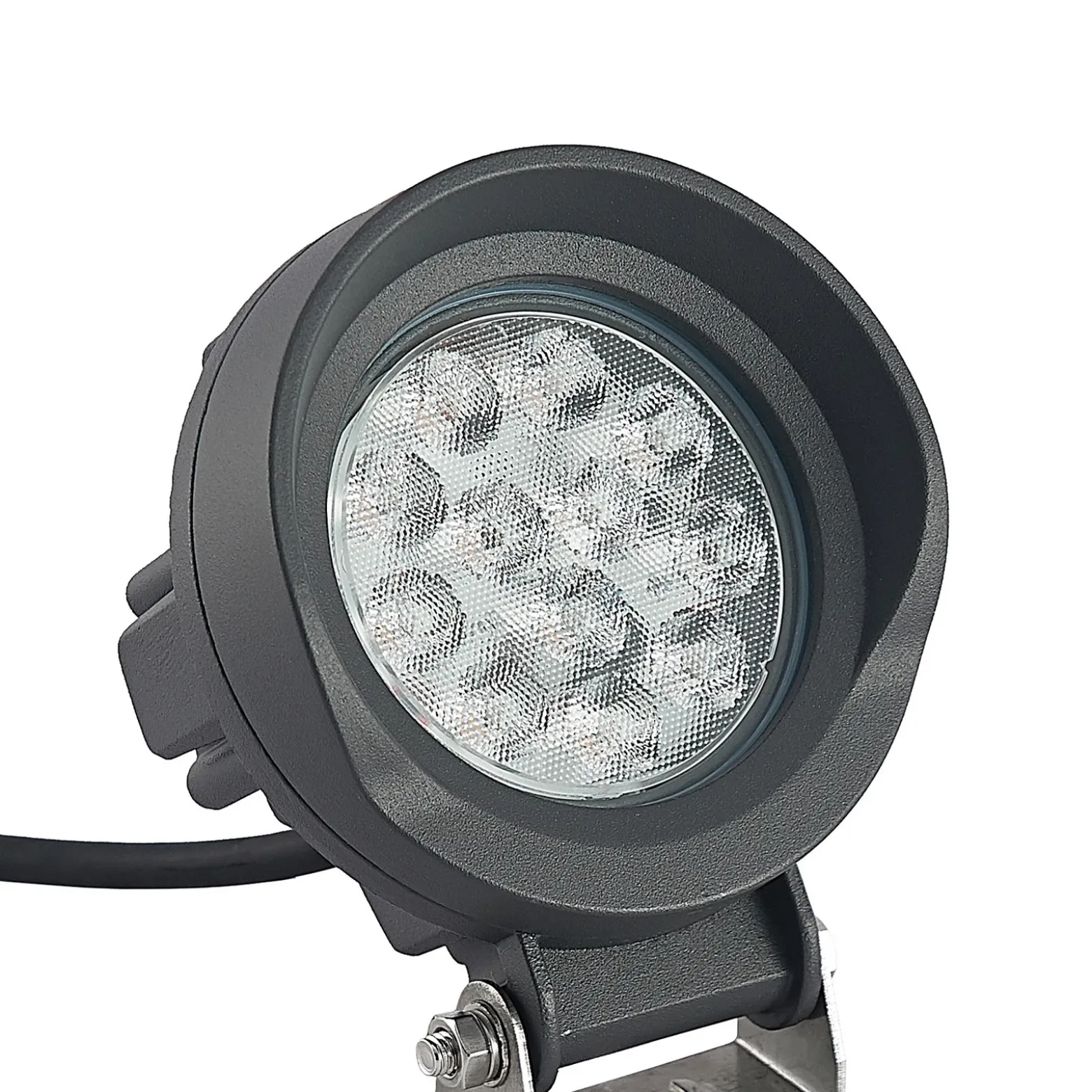 Lindby Emar foco LED con pica en gris oscuro