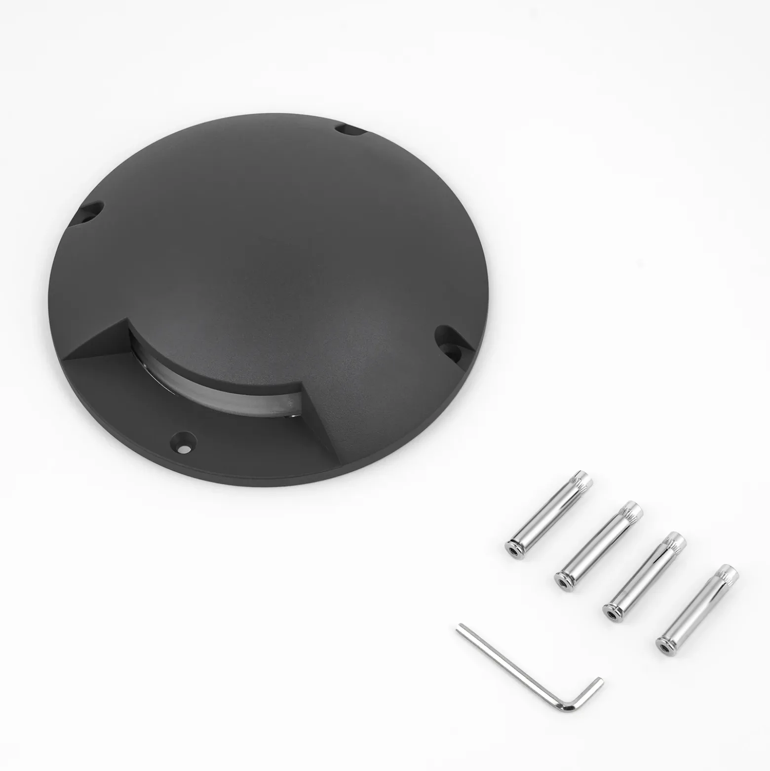 Lindby foco LED de suelo Cormac, 1 luz, Ø 21 cm, IP67