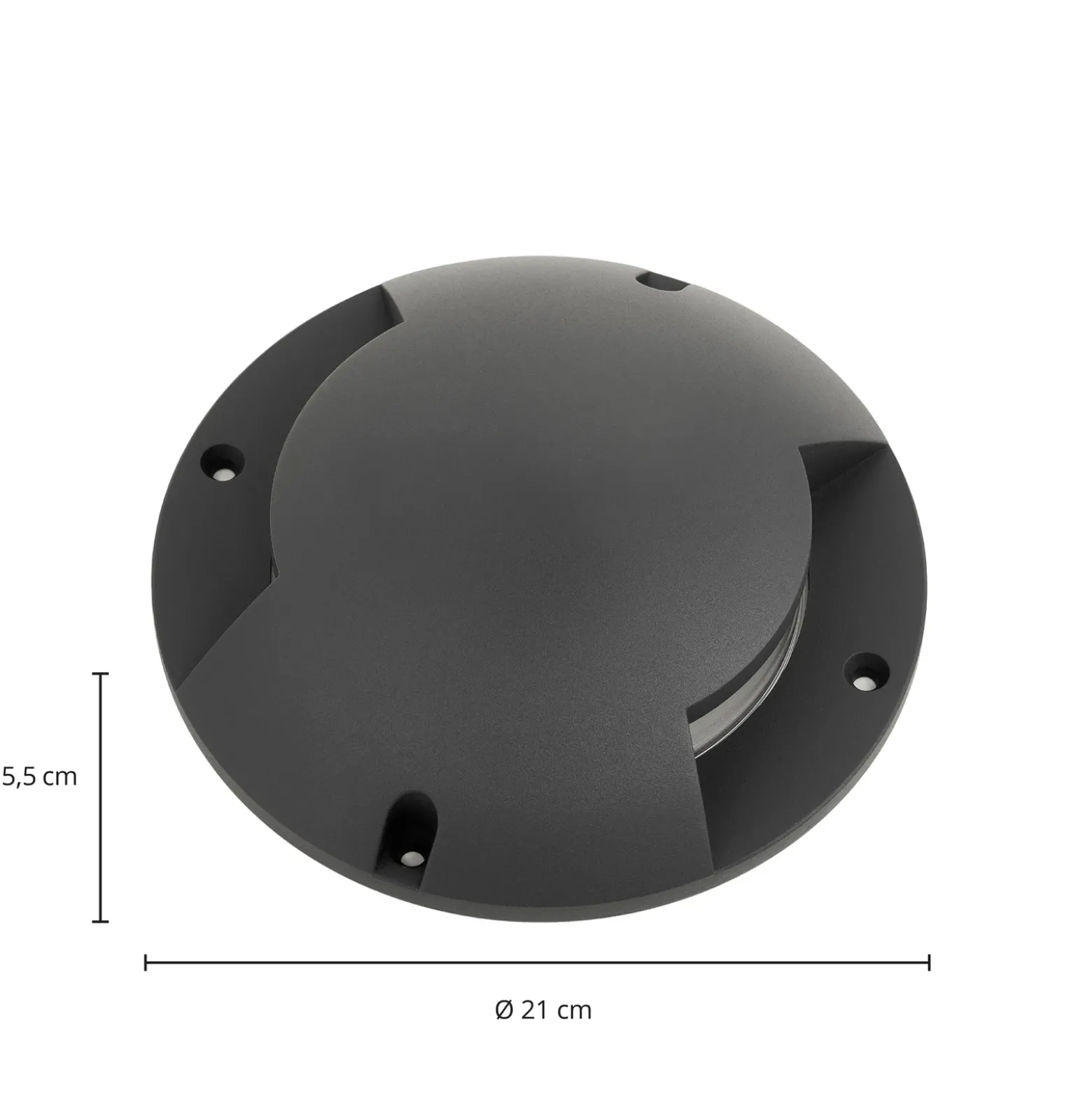 Lindby foco LED de suelo Cormac, 2 luces, Ø 21 cm, IP67