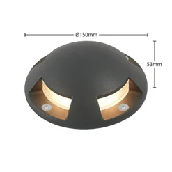 Lindby foco LED de suelo Huban, 15 cm, 4 luces, antracita