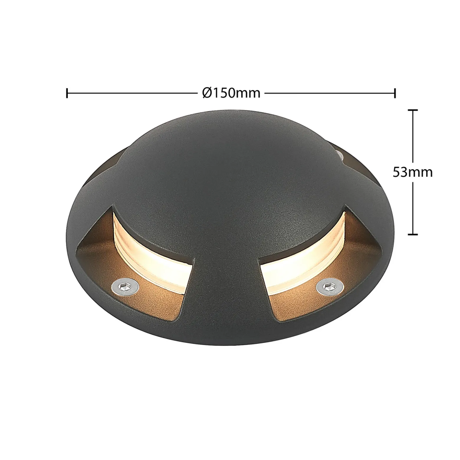 Lindby foco LED de suelo Huban, 15 cm, 4 luces, antracita
