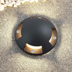 Lindby foco LED de suelo Huban, 15 cm, 4 luces, antracita