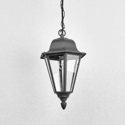 Lindby lámpara colgante exterior Edana, 40 cm, antracita, E27, IP44