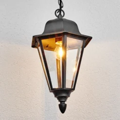 Lindby lámpara colgante exterior Edana, 40 cm, antracita, E27, IP44