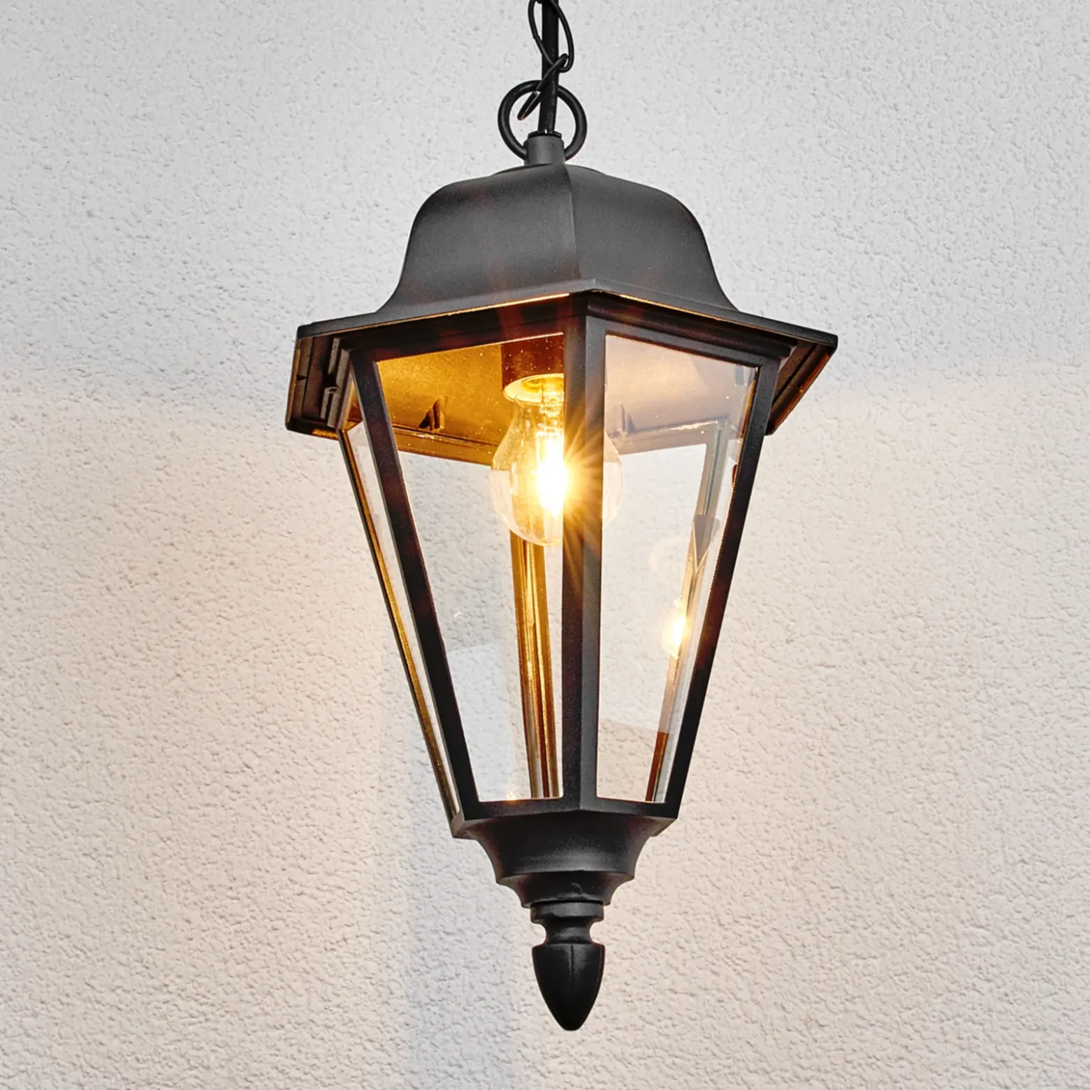 Lindby lámpara colgante exterior Edana, 40 cm, antracita, E27, IP44