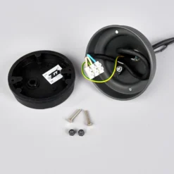 Lindby lámpara colgante exterior Edana, 40 cm, antracita, E27, IP44
