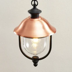 Lindby lámpara colgante exterior Clint, metal, resistente al agua salada, E27