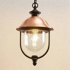 Lindby lámpara colgante exterior Clint, metal, resistente al agua salada, E27