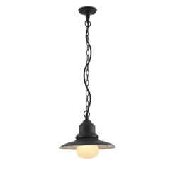 Lindby lámpara colgante exterior Roisin, antracita, metal, Ø 32 cm