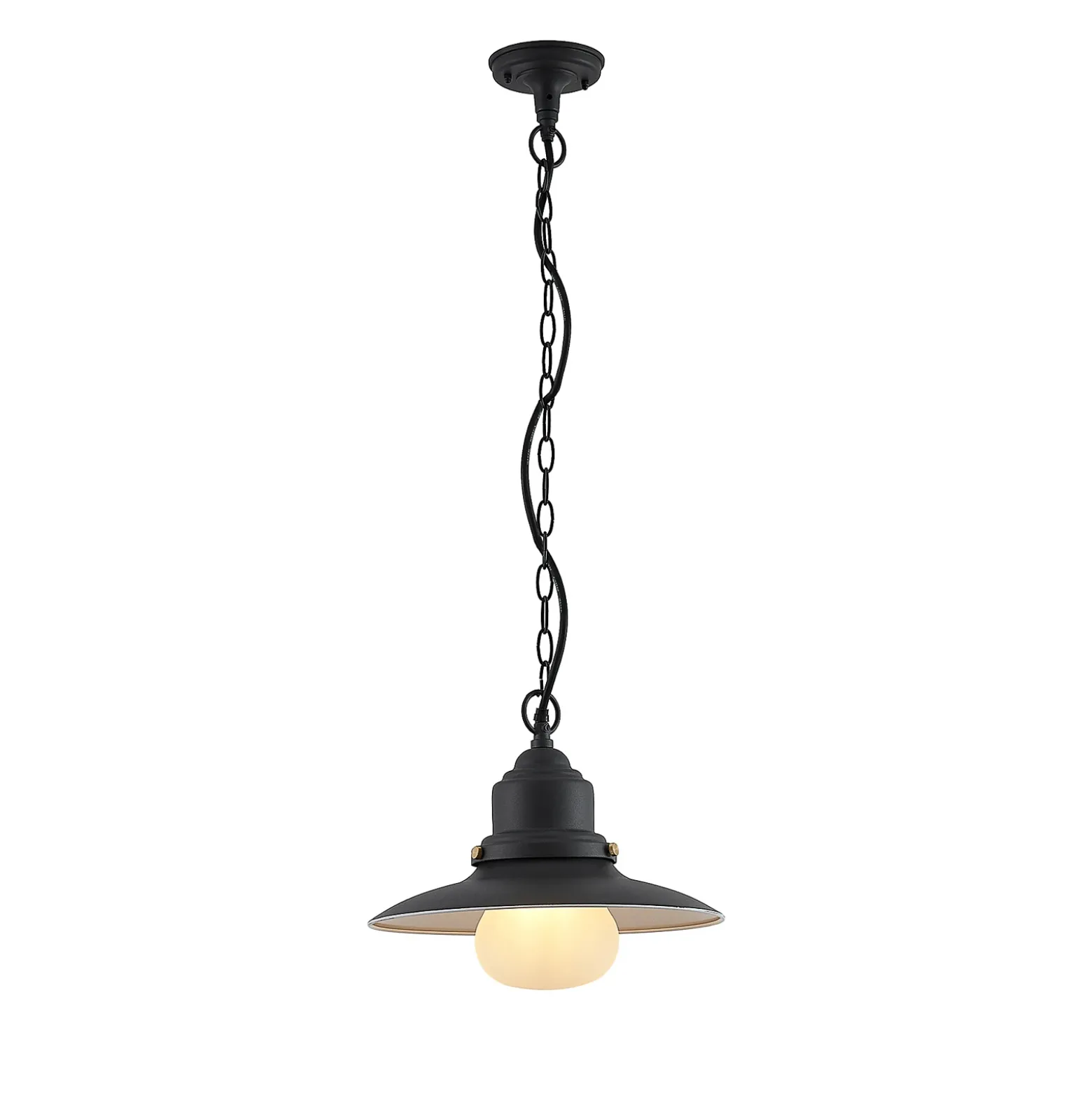 Lindby lámpara colgante exterior Roisin, antracita, metal, Ø 32 cm