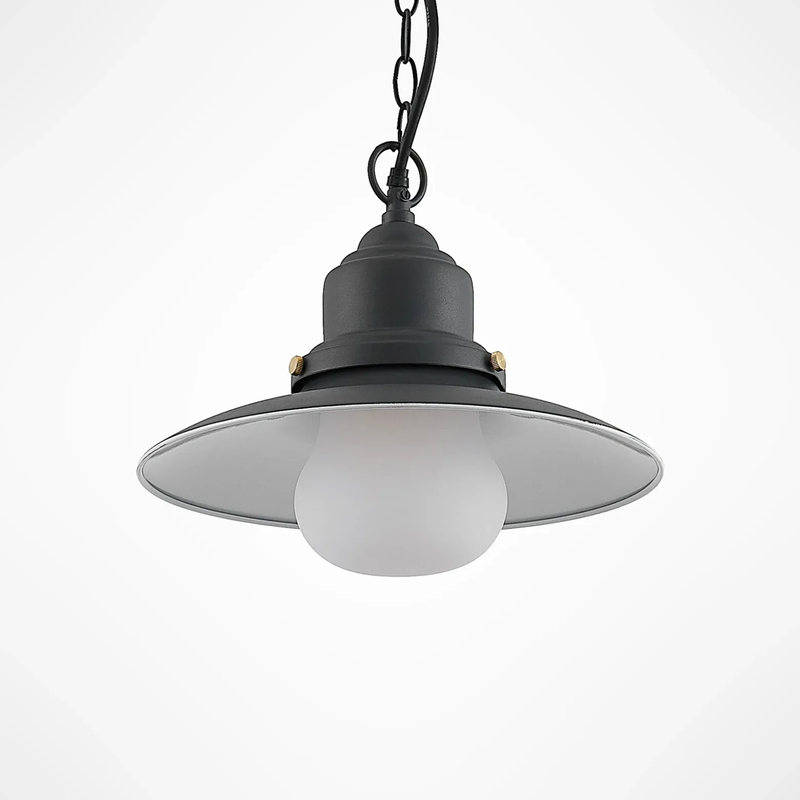 Lindby lámpara colgante exterior Roisin, antracita, metal, Ø 32 cm