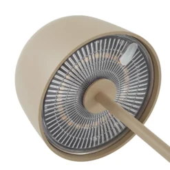 Lindby Lámpara de mesa LED recargable Arietty, beige, atenuable, IP65