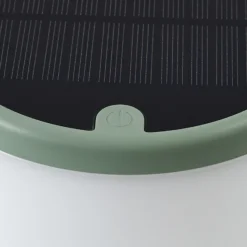 Lindby Lámpara de mesa LED solar Mikkel, verde, atenuable