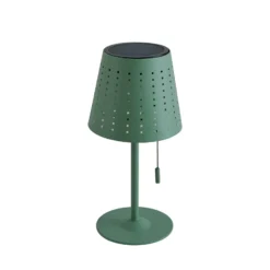 Lindby lámpara de mesa LED solar Hilario, verde, hierro, batería recargable