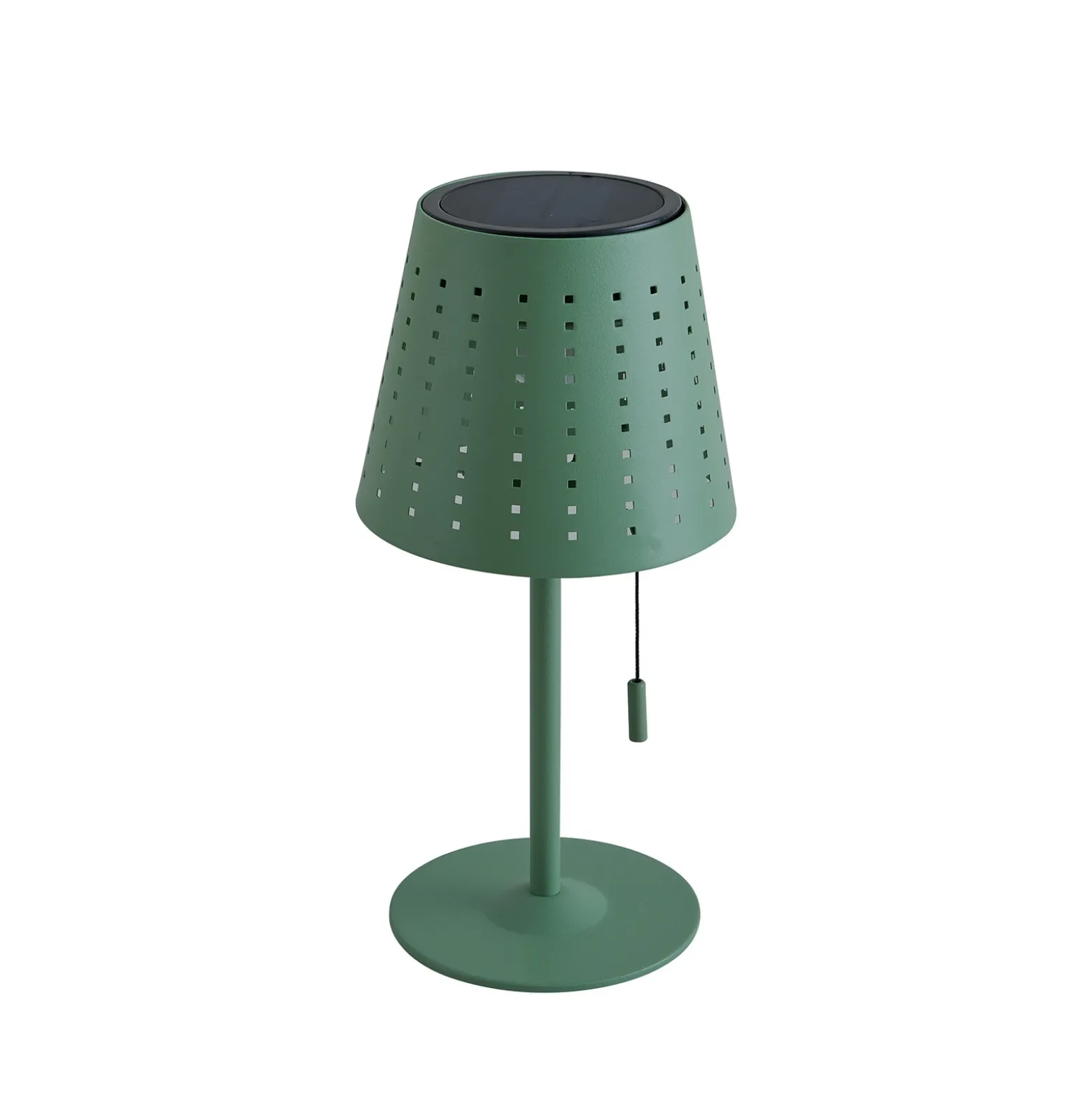 Lindby lámpara de mesa LED solar Hilario, verde, hierro, batería recargable
