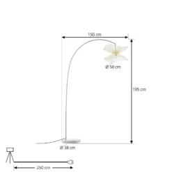 Lindby Lámpara de pie exterior Valdorin, beige, 199 cm, IP44
