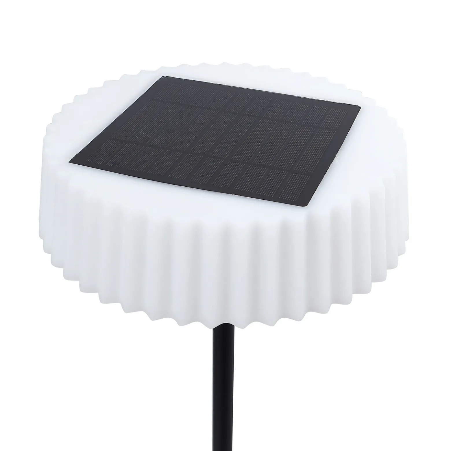 Lindby lámpara de pie LED solar Samine, negra, metal, atenuable