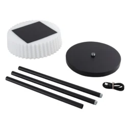 Lindby lámpara de pie LED solar Samine, negra, metal, atenuable