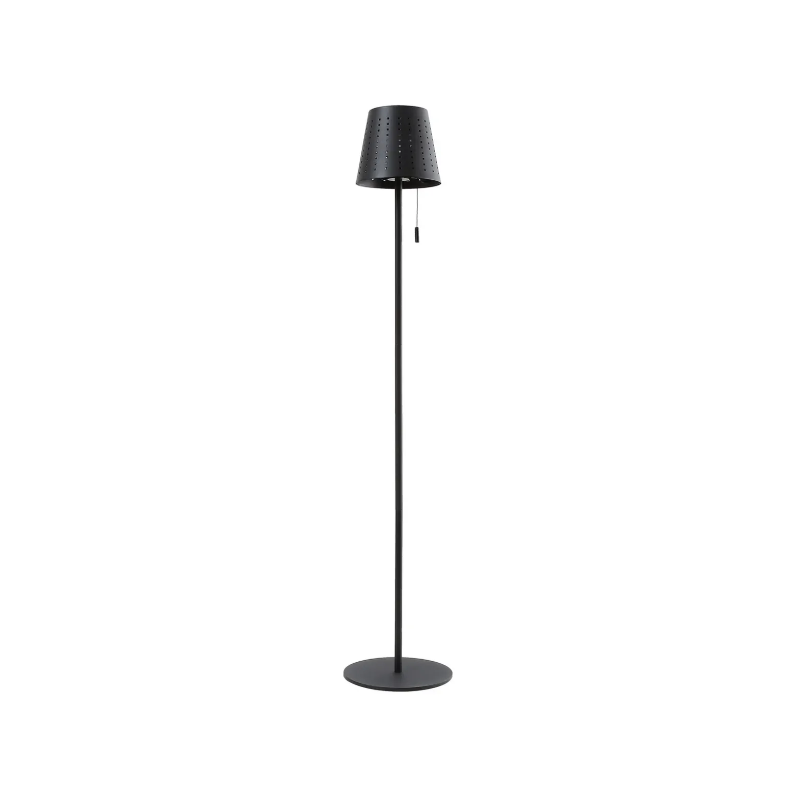 Lindby lámpara de pie LED solar Hilario, negra, hierro, batería recargable