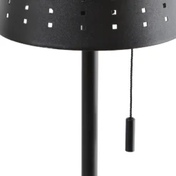 Lindby lámpara de pie LED solar Hilario, negra, hierro, batería recargable