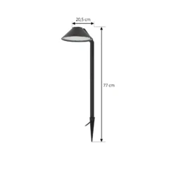 Lindby Lámpara LED con pica Capelo, negro, metal, 77 cm
