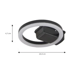 Lindby Lámpara LED de techo para exterior Finian, Ø 22 cm, CCT, atenuable