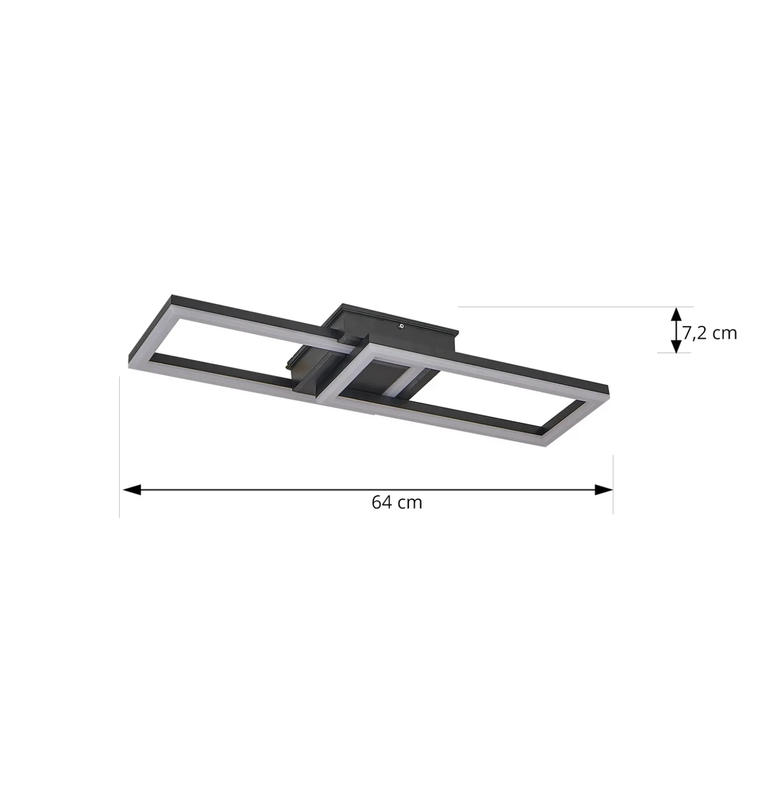 Lindby Lámpara LED de techo para exterior Finian, 64 cm x 21 cm, CCT atenuable