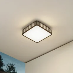 Lindby Lámpara LED de techo para exterior Lurinda, 26 cm, negro, IP44